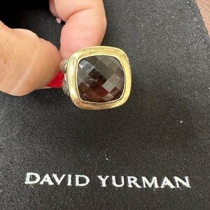 David Yurman sterling silver & 18K gold 14mm large Albion ring size 5.5